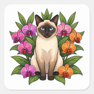 orchidee siamese kat stickers