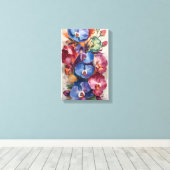 Orchidee Symfonie – Levendige bloemkunst in rijke  Canvas Afdruk (Insitu (Houten vloer))