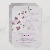 Orchidee tak roze bruiloft uitnodiging Kaart (Voorkant / Achterkant)