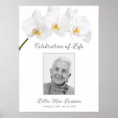 Orchidee Ter Herinnering Foto Herdenking Funeral Poster (Voorkant)