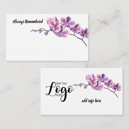 Orchidée toujours souvenir des cartes à fleurs bla (Devant / Derrière)