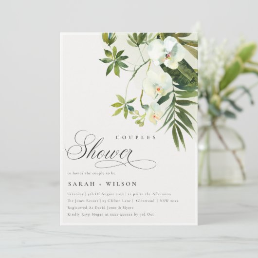 Orchidée tropicale Palm Fauna Couples Invitation d (Debout devant)