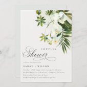 Orchidée tropicale Palm Fauna Couples Invitation d (Devant / Derrière)