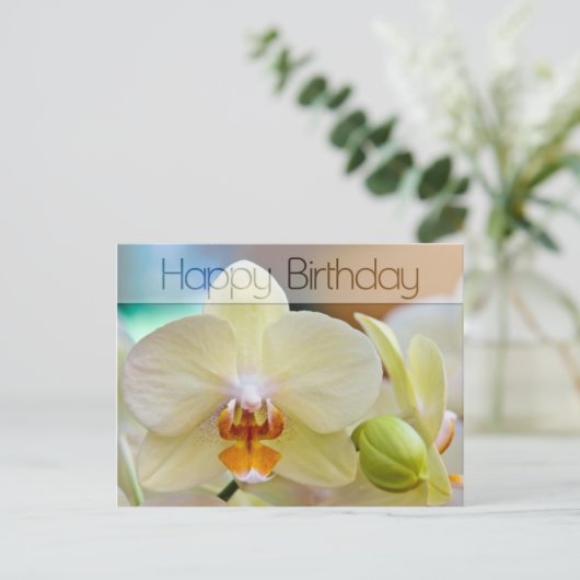 Orchidee · Verjaardag Briefkaart (Staand voorkant)