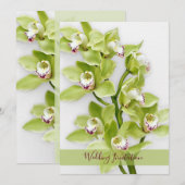 Orchidée verte Cymbidium Faire-part de mariage 5x7 (Devant / Derrière)