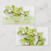 Orchidée verte Cymbidium Florale Mariage Cartes de (Devant / Derrière)