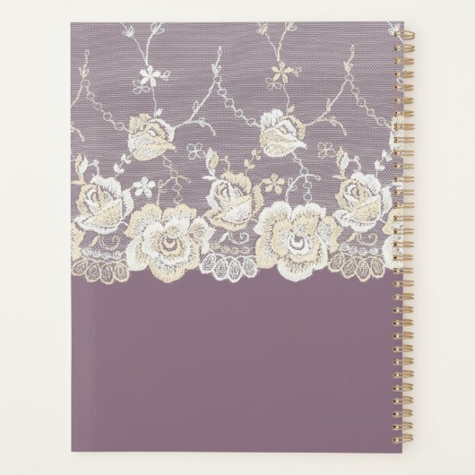 Orchidée violet blanc dentelle florale (Dos)