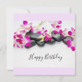 Orchidée violette avec carte d'anniversaire en pie (Devant)