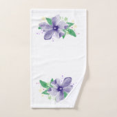 Orchidée violette florale en blanc (Serviette à main)