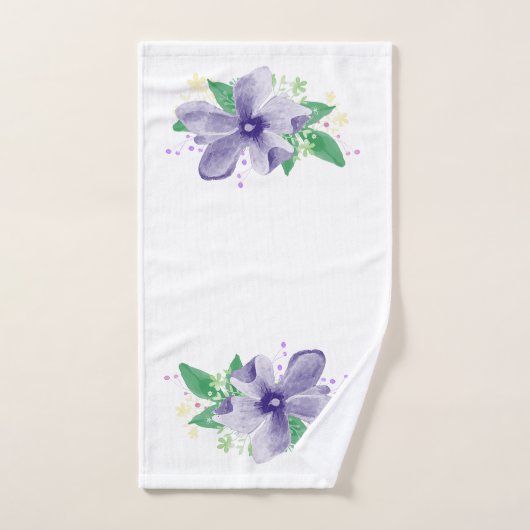 Orchidée violette florale en blanc (Serviette à main)