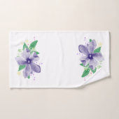 Orchidée violette florale en blanc (Serviette à main)