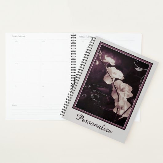 Orchidée violette foncée personnalisée (Devant avec enveloppe)