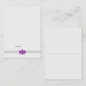 Orchidée violette foncée Plaqué Cartes de Place (Devant / Derrière)