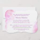 Orchidee waterverf paars vijftig en geweldig kaart (Achterkant)