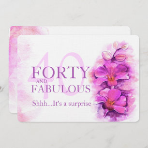 Orchidee waterverf paarse veertig en fantastisch kaart