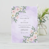 Orchidee Waterverfblad Bruiloft Kaart (Staand voorkant)