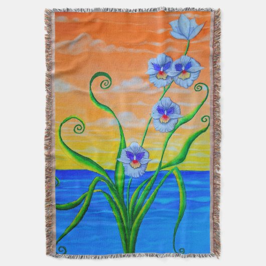 Orchidee zonsondergang deken (Voorkant Verticaal)