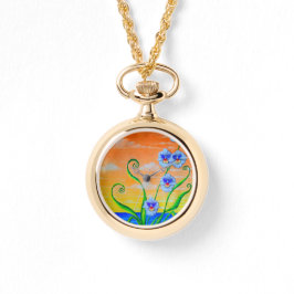 Orchidee zonsondergang horloge