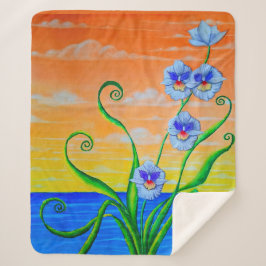 Orchidee zonsondergang sherpa deken