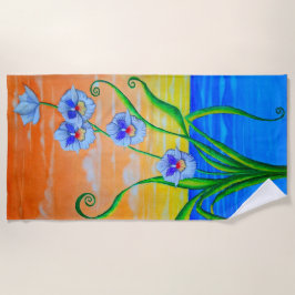 Orchidee zonsondergang strandlaken