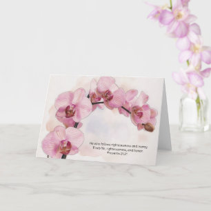 Orchideeën Bloemen Kunst en Bijbelvers Geloof Kaar Kaart