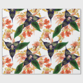 Orchideeën Bloemventilator Waterverf  Cadeaupapier (Vlak)