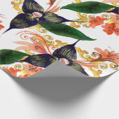 Orchideeën Bloemventilator Waterverf  Cadeaupapier (Hoek)