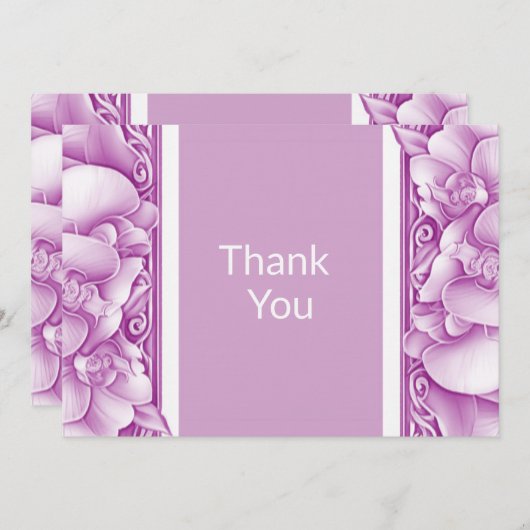 Orchideeën bruiloft  Dank u kaarten (Voorkant / Achterkant)