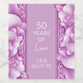 Orchideeën  bruiloft Jubileum Wijn Etiket (Enkel label)