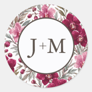 Orchideeën Bruiloft Ronde Sticker