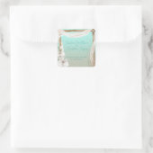 Orchideeën en Boho Arch op het strand bruiloft Vierkante Sticker (Tas)