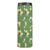 Orchideeën en kettingen, geel en geelgroen thermosbeker (Achterkant)