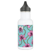 Orchideeën en kettingen, roze en blauw waterfles  (Links)