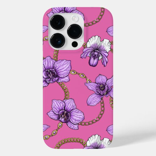 Orchideeën en kettingen, violet en roze Case-Mate iPhone case (Achterkant)