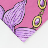 Orchideeën en kettingen, violet en roze fleece deken (Hoek)