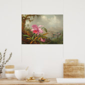 Orchideeën en kolibrie door Martin Johnson Heade P Poster (Keuken)