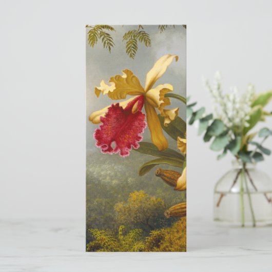 Orchideeën en kolibrie kop Kaart (Staand voorkant)