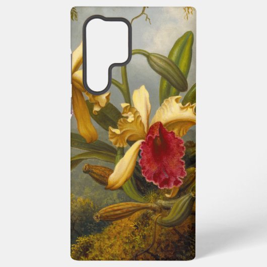 Orchideeën en kolibrie kop samsung galaxy hoesje (Achterkant)