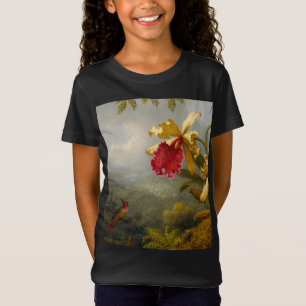 Orchideeën en kolibrie kop t-shirt