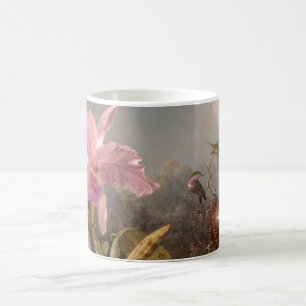Orchideeën en levende vogels, scheenolie uit het koffiemok