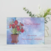 Orchideeën en Waterverf Jubileum Kaart (Staand voorkant)