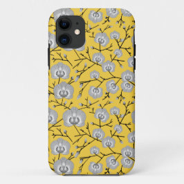 orchideeën geel patroon iPhone 11 hoesje