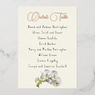 Orchideeën Guest List Tafel plaatskaartjes Folie Uitnodiging