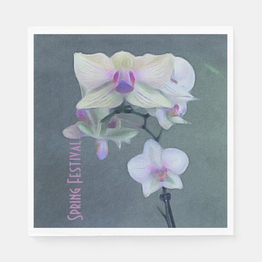 Orchideeën in Paarse tinten Servet (Voorkant)