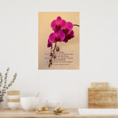 Orchideeën met een mirakelcitaat poster (Keuken)