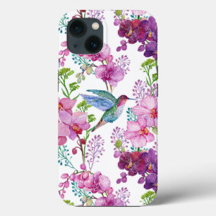 Orchideeën met kolibrie  iPhone 13 hoesje