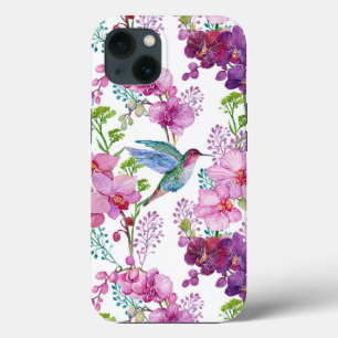 Orchideeën met levende vogels iPhone 13 hoesje