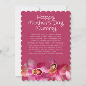 Orchideeën Moederdag Dank u Roze Bericht Kaart (Voorkant)
