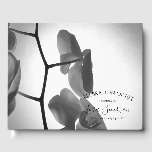 Orchideeën op de Stem Celebration of Life Memorial Gastenboek (Voorkant)