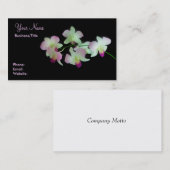 Orchideeën op zwart visitekaartje (Voorkant / Achterkant)